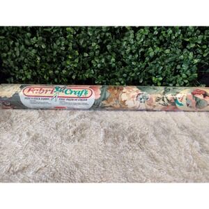 VTG FabriCraft Peel N Stick Fabric‎ Rubbermaid Remembrance Black Floral Cottage